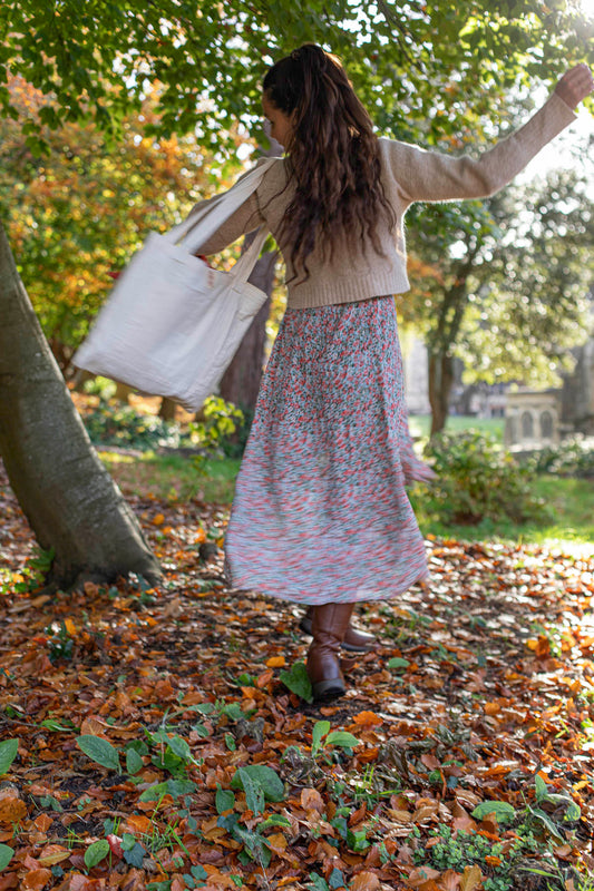 My Big Bow Tote – Terracotta & Cream