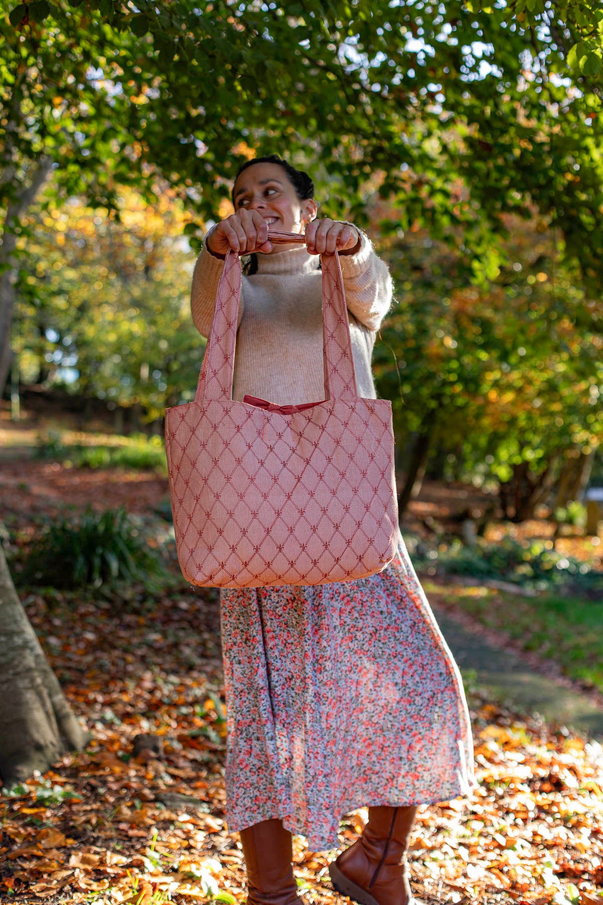 Fleur-de-Lis Quilted Tote Bag